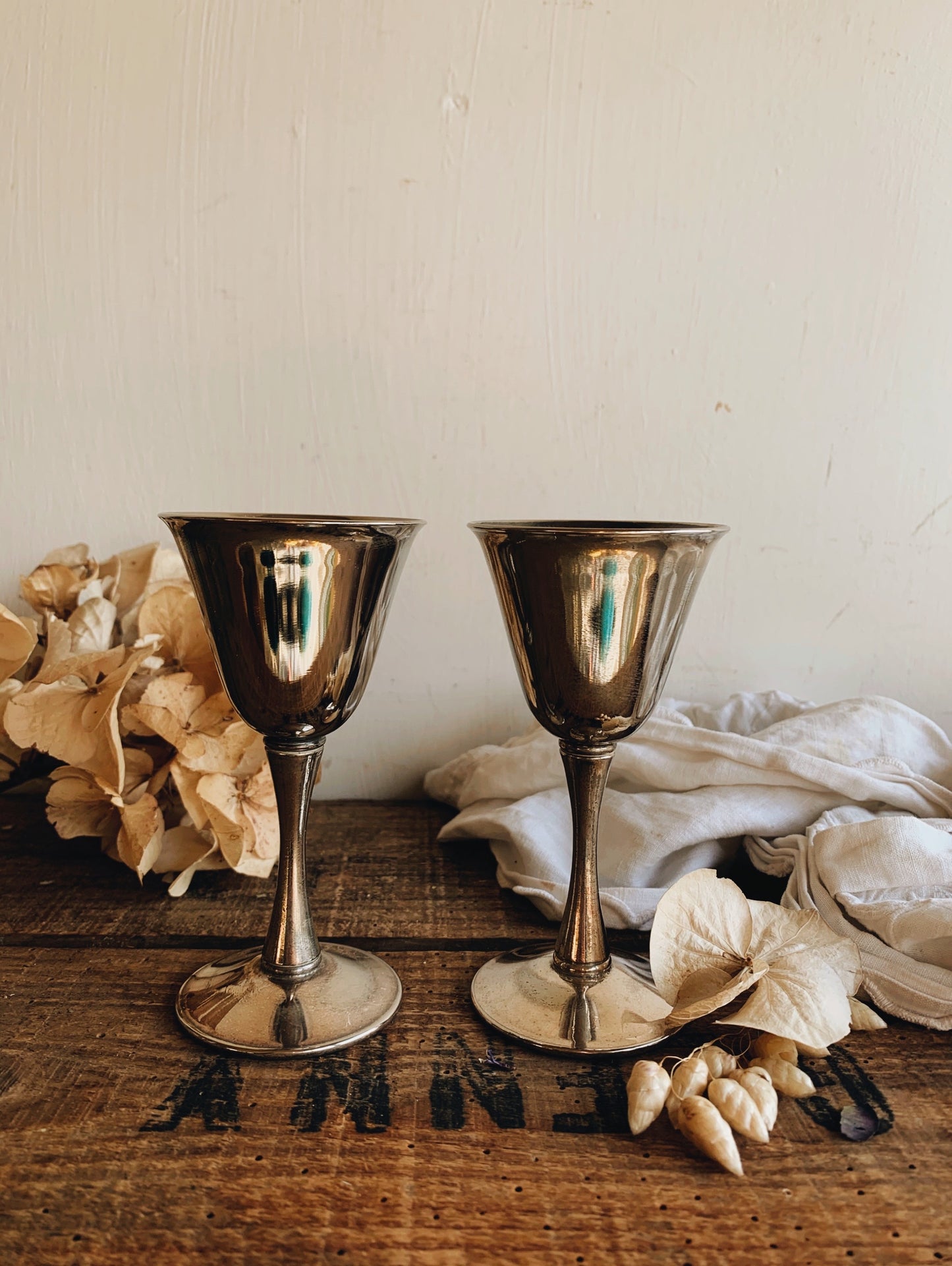 Two Vintage Italian Silver Plated Goblets