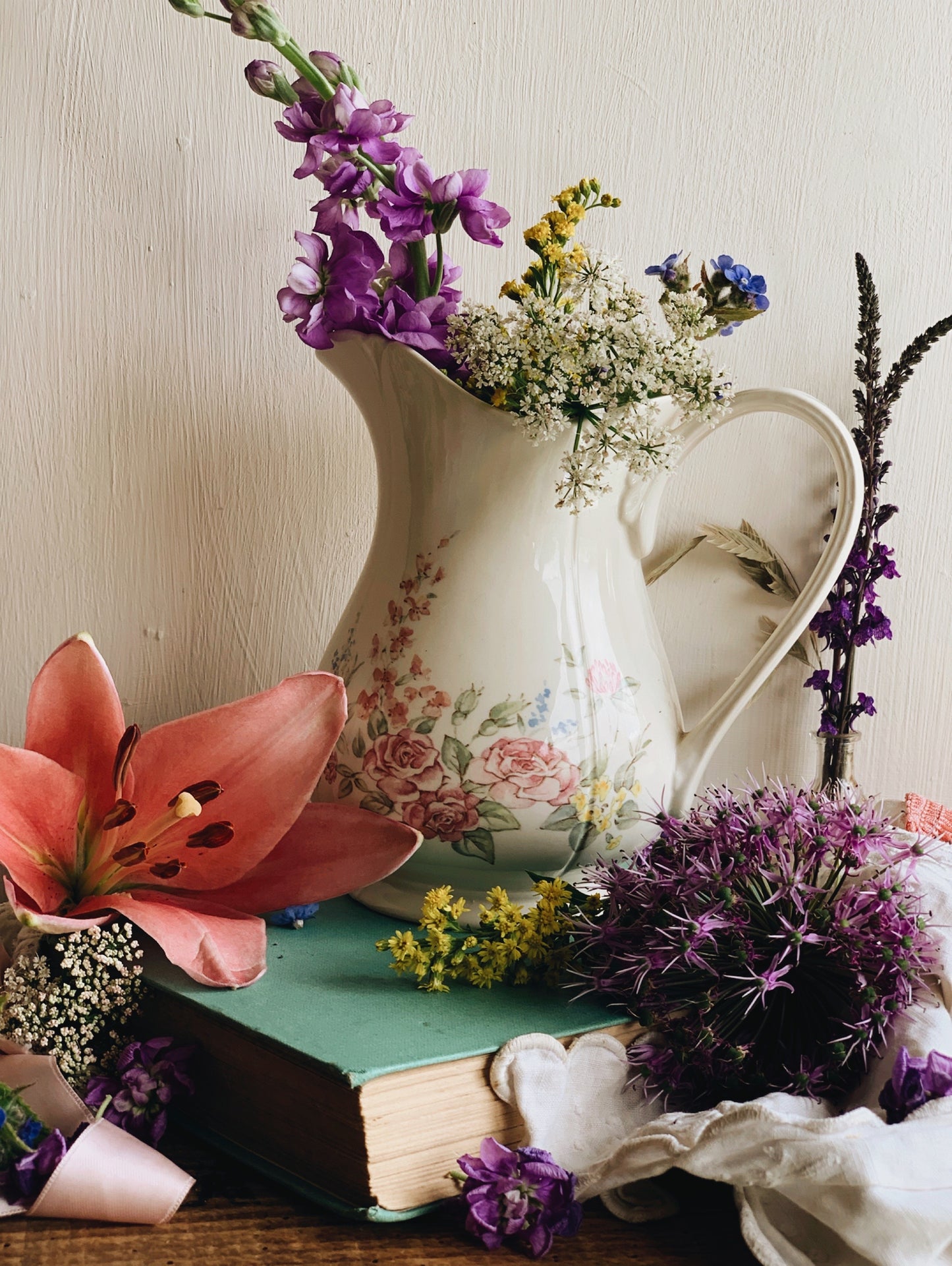 Vintage Staffordshire Floral Jug