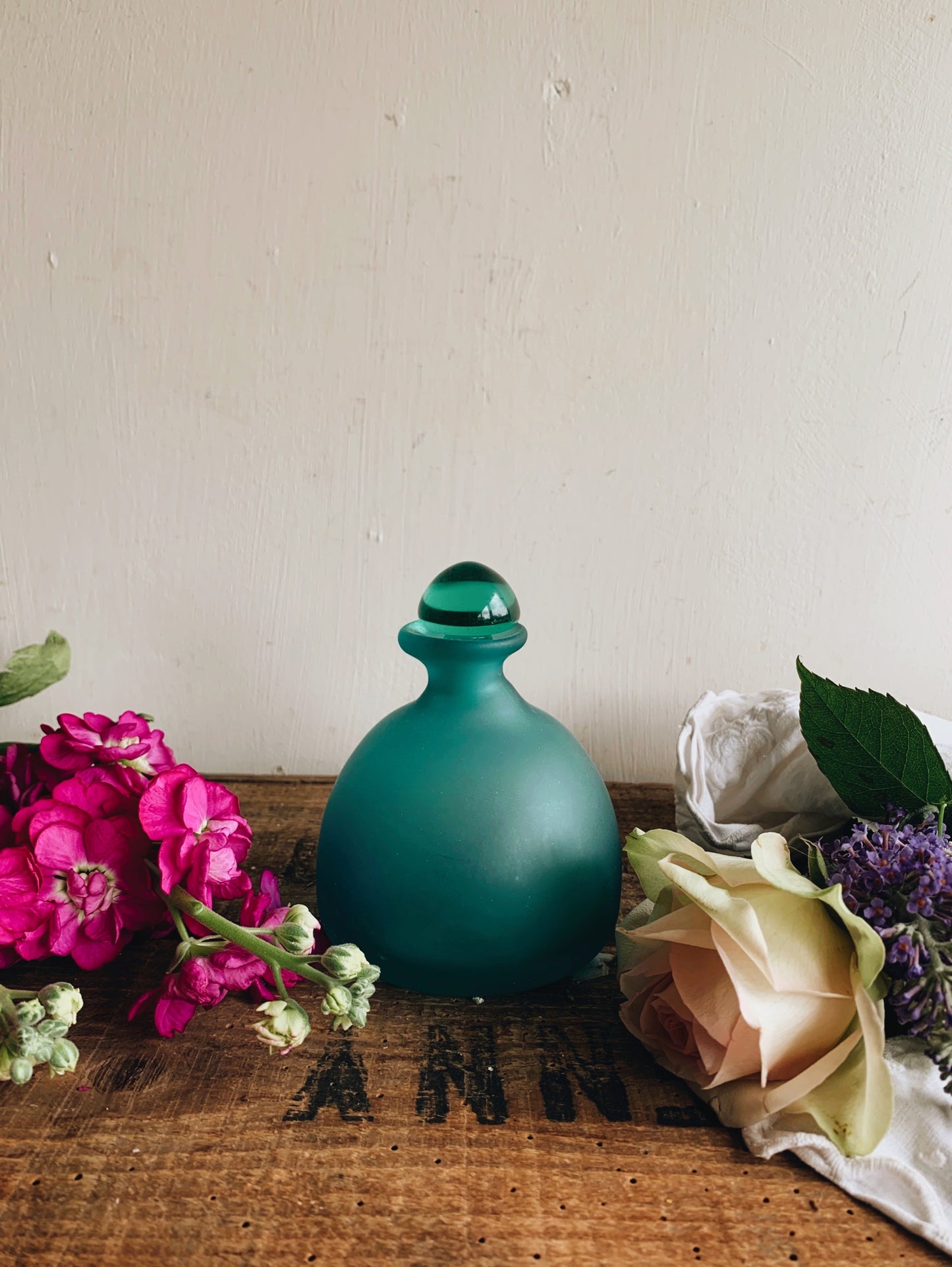 Vintage Glass Pot with Stopper