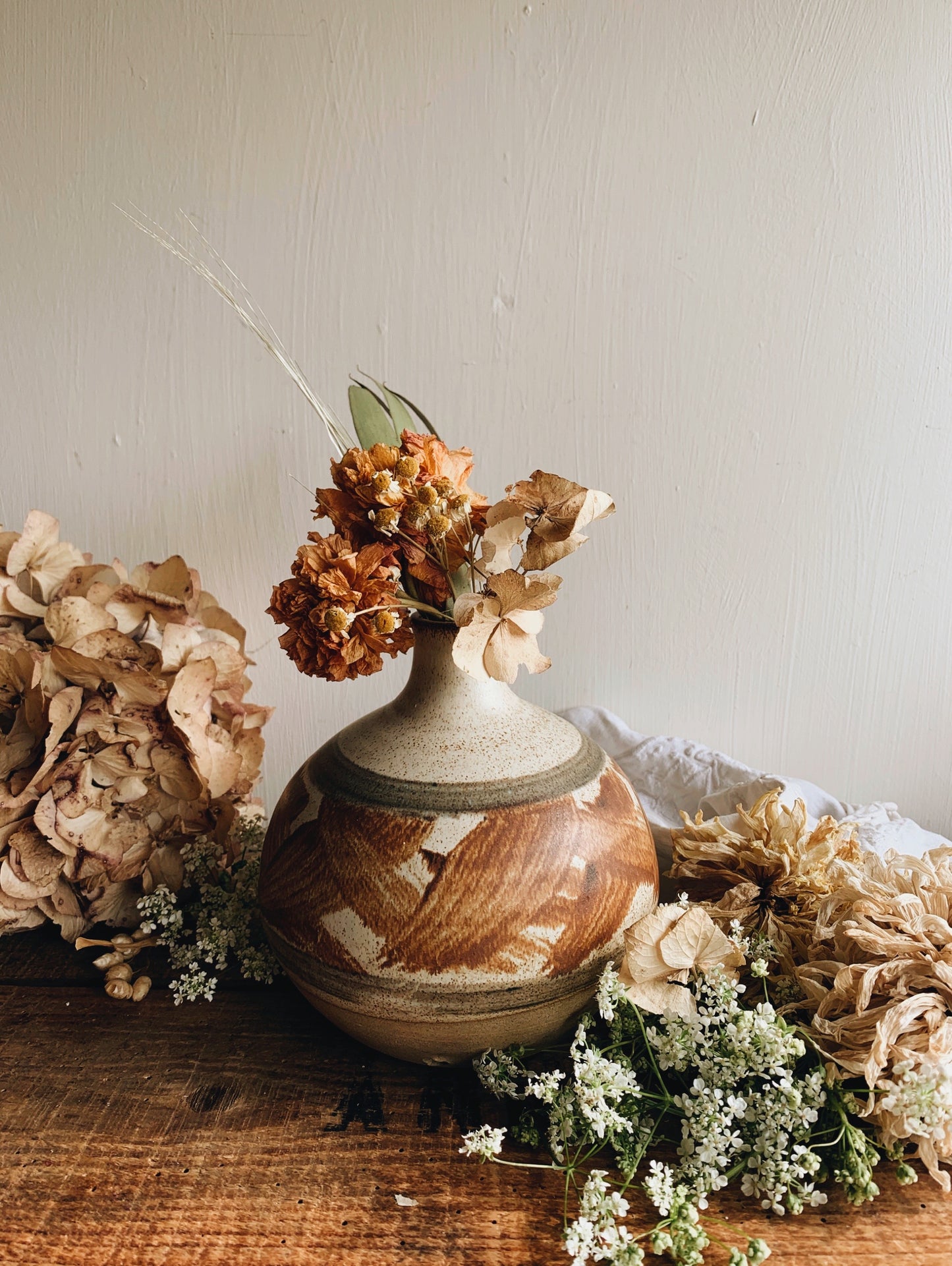 Hand~thrown Rustic Two Tone Vase