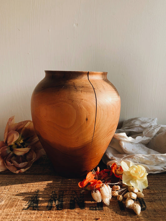 Vintage Rustic Wooden Vase