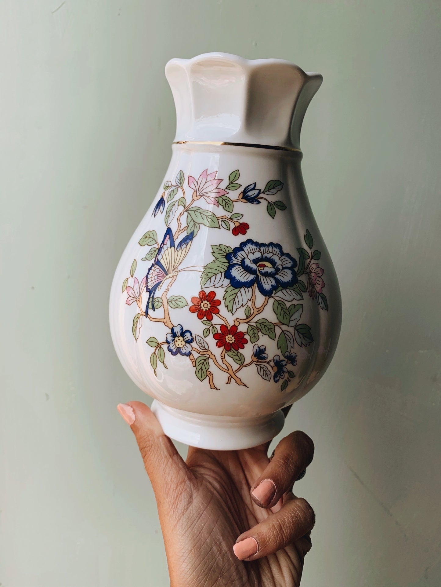 Vintage Butterfly, Floral Decorative Vase