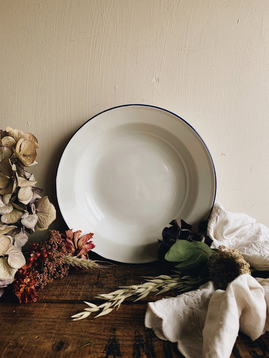 Vintage White Enamel Bowl