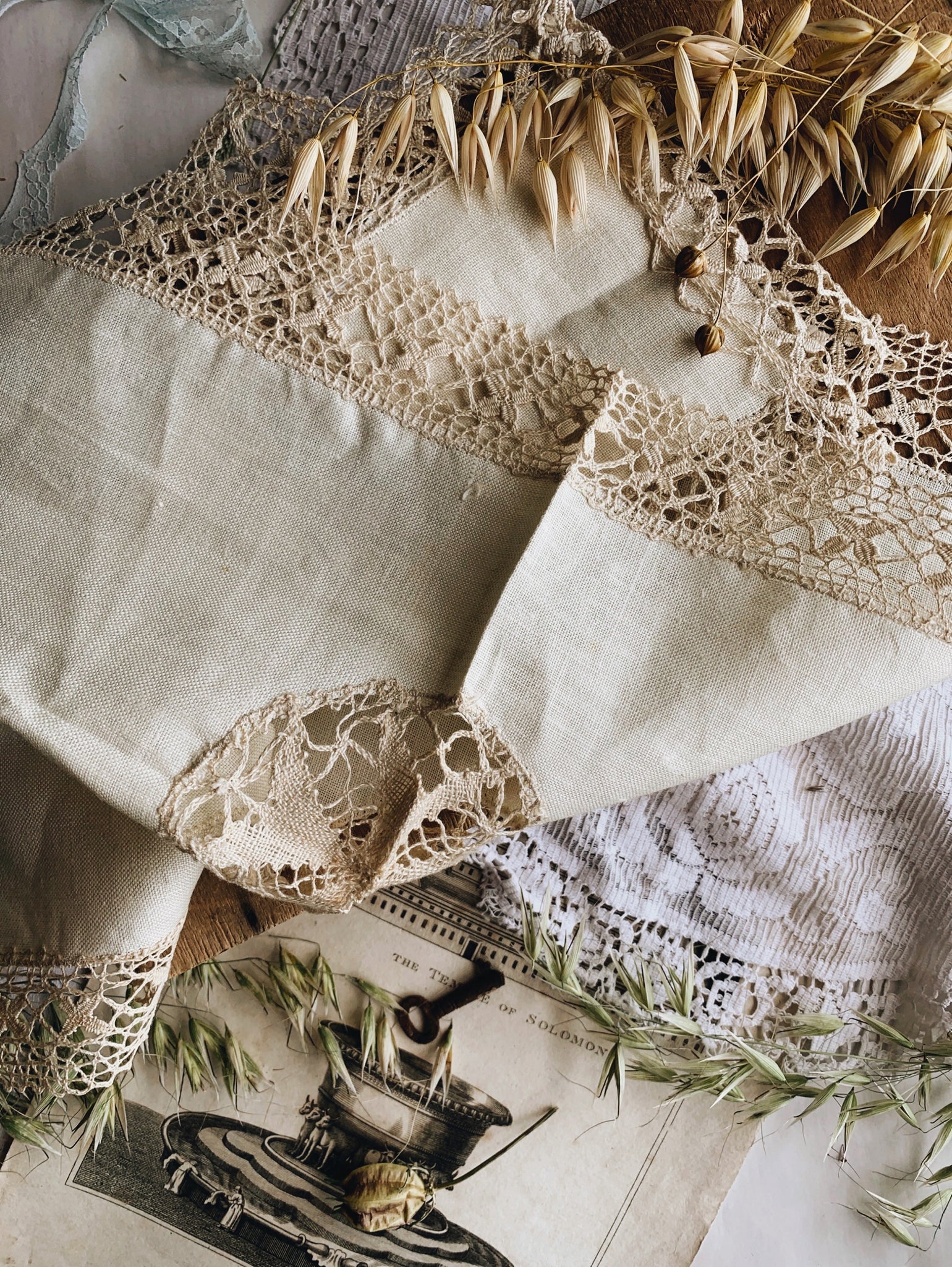 Three Antique French Linens – Stone & Sage