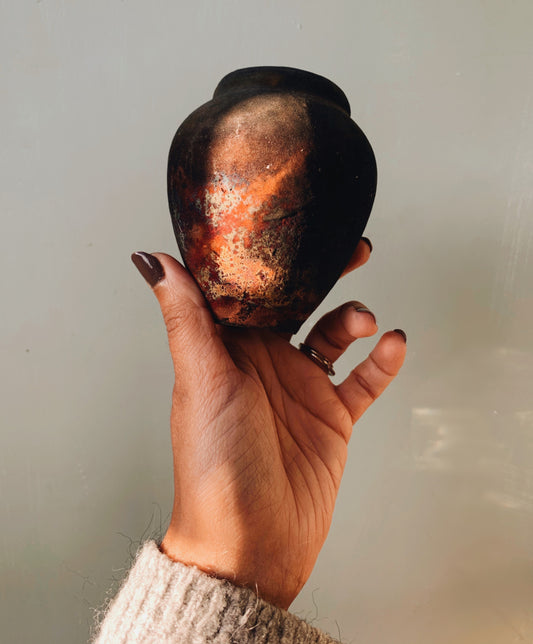 Rustic Oxide Fire Glazed Pot