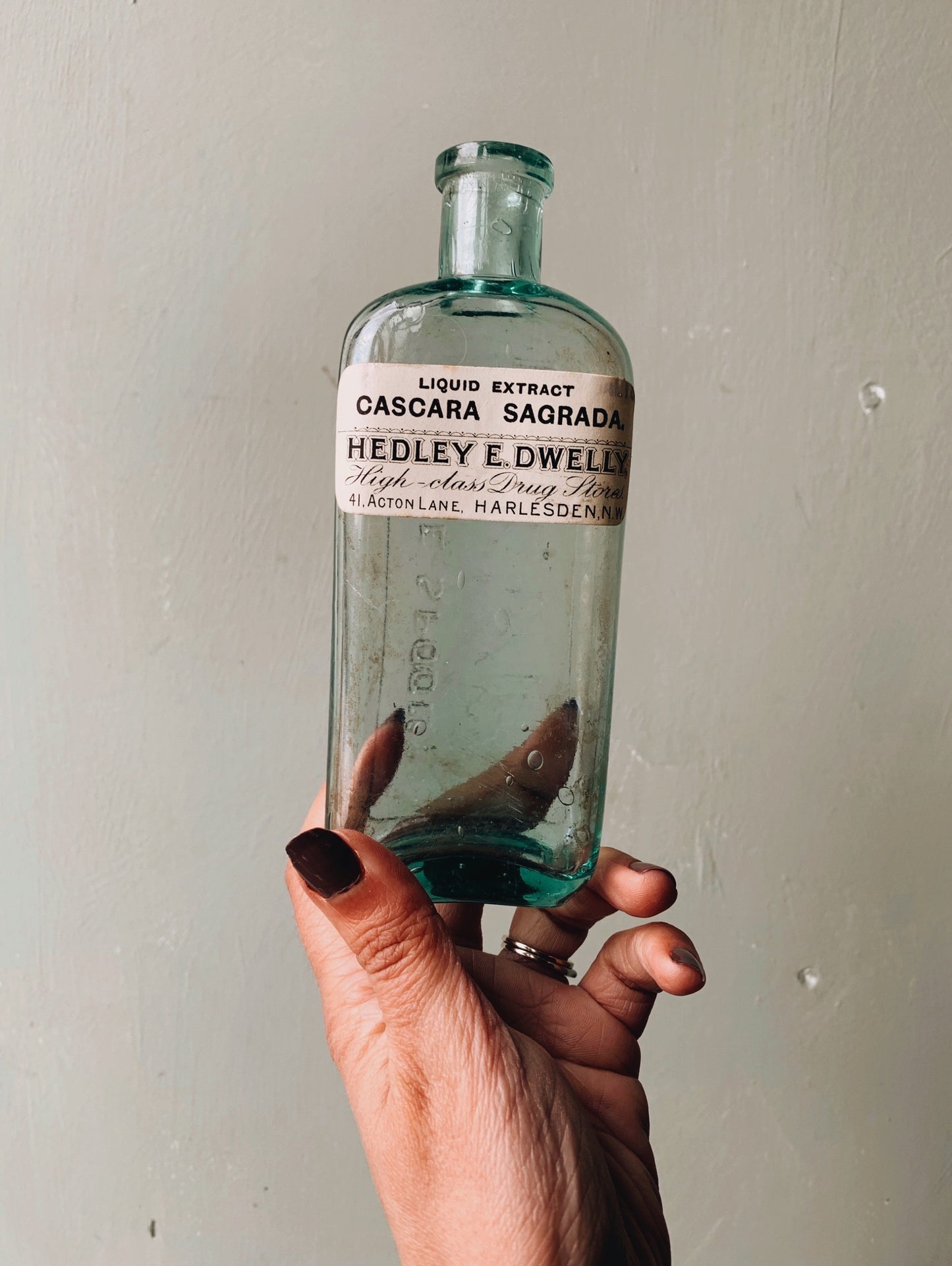 Antique Apothecary Bottle ~ cascara sagrada