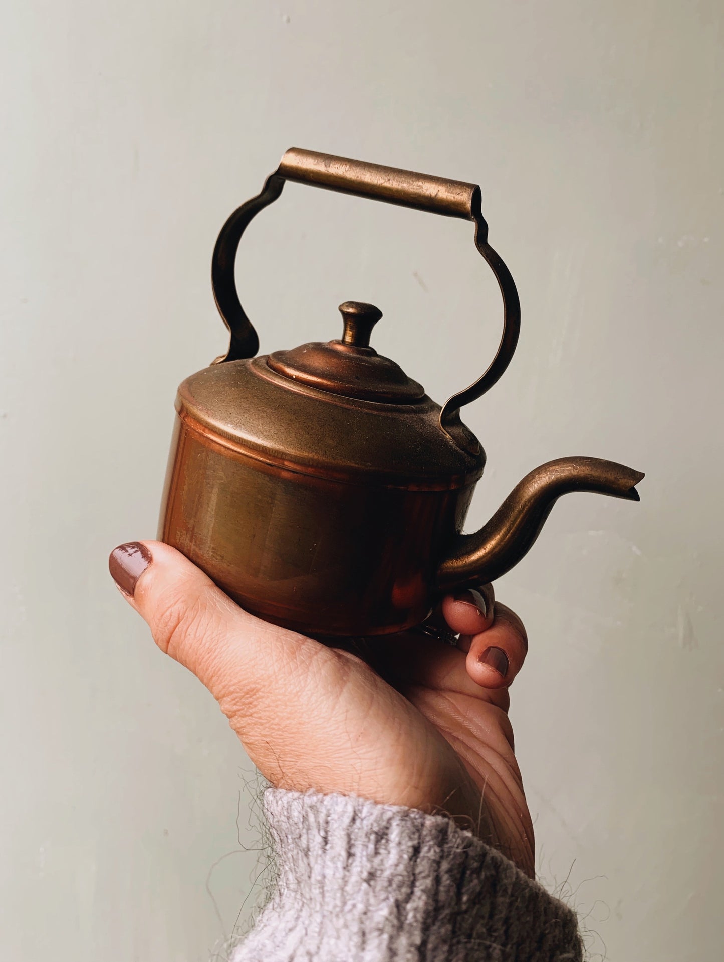 Antique Brass & Copper Teapot