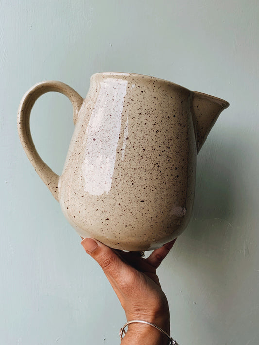 Large Rustic Egg Speckle Glaze Jug