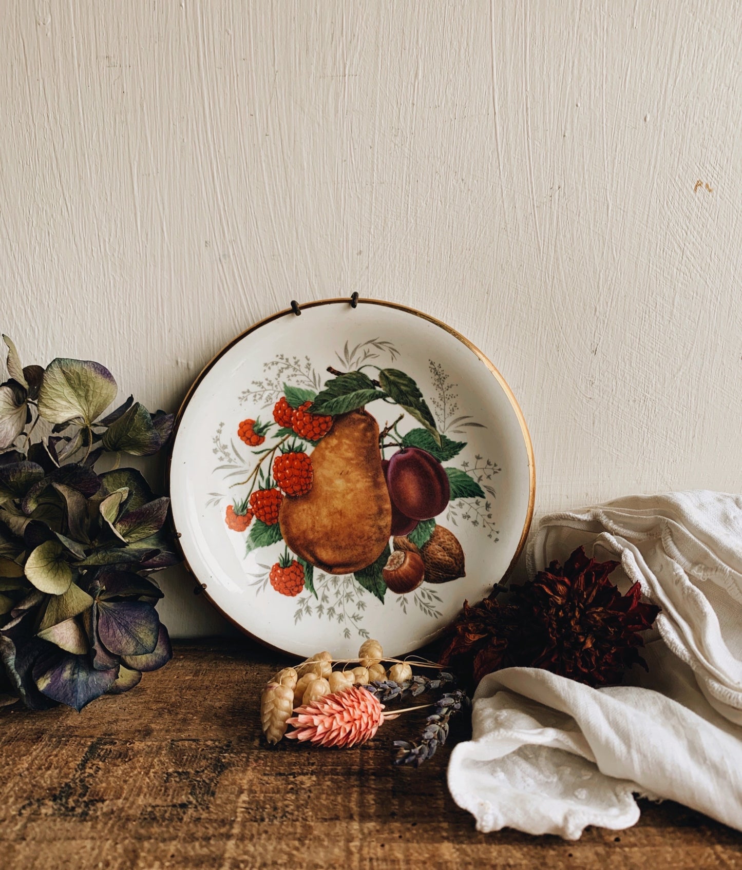 Vintage Fruits & Floral Wall Plates (sold separately)