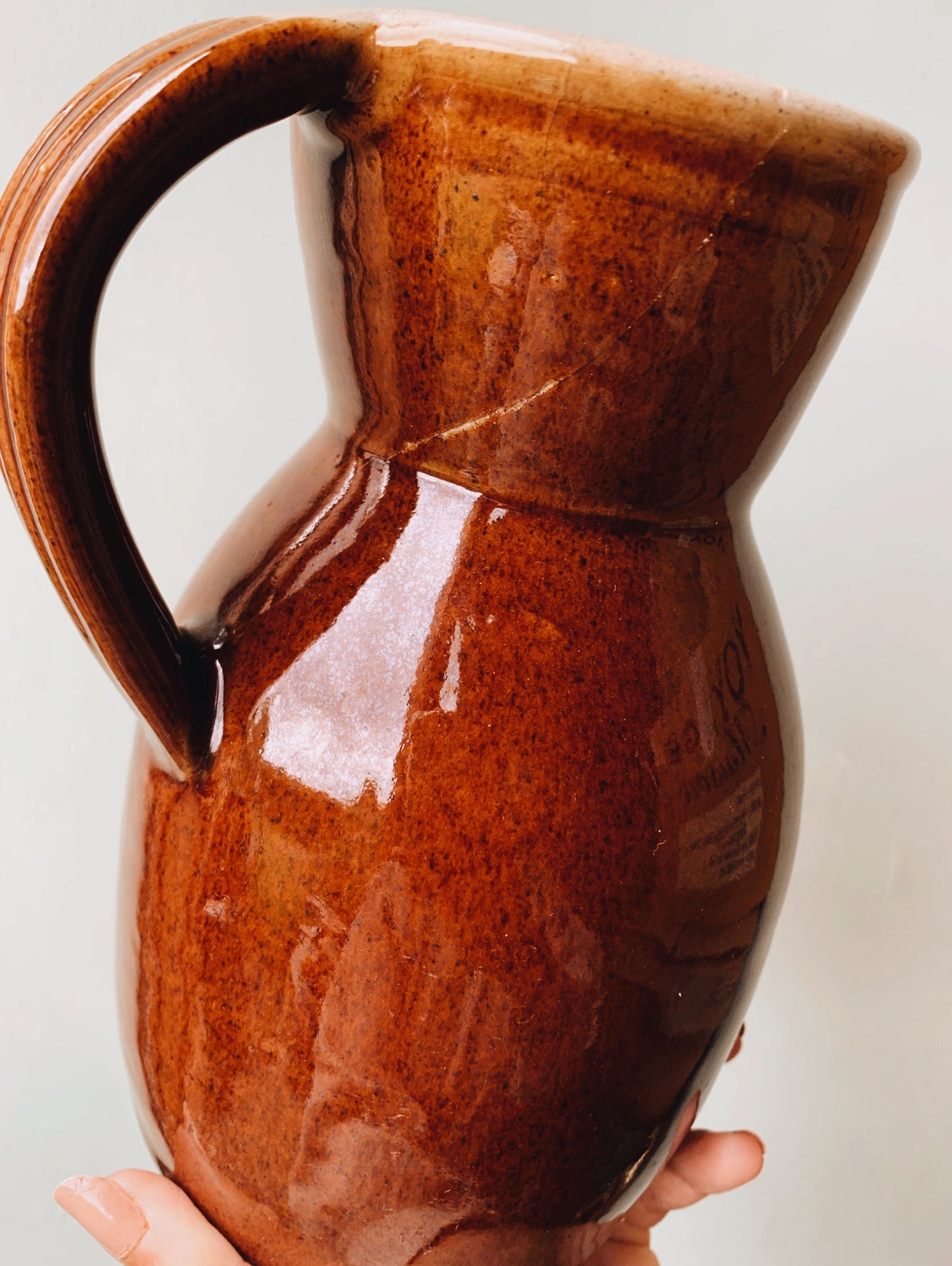 Vintage Rustic Two Tone Earth-ware Jug (UK SHIPPING ONLY)