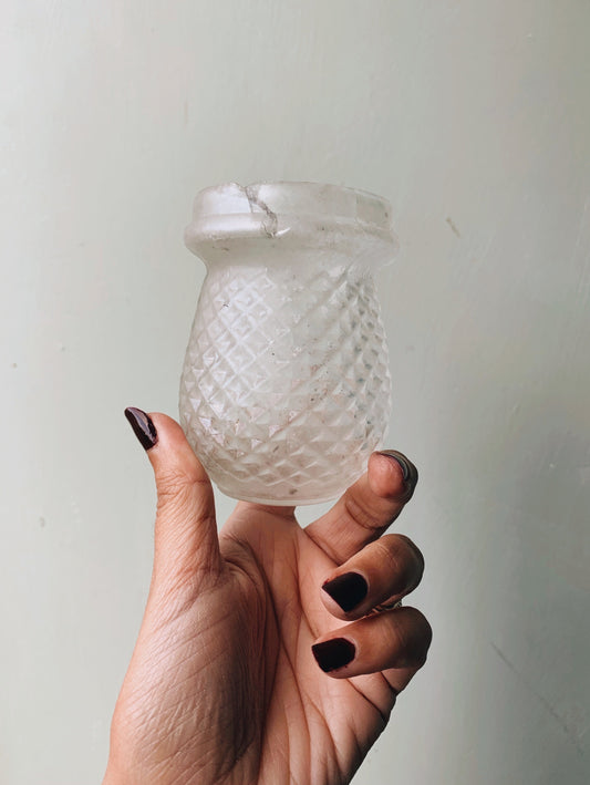 Vintage Rustic French Glass Pot