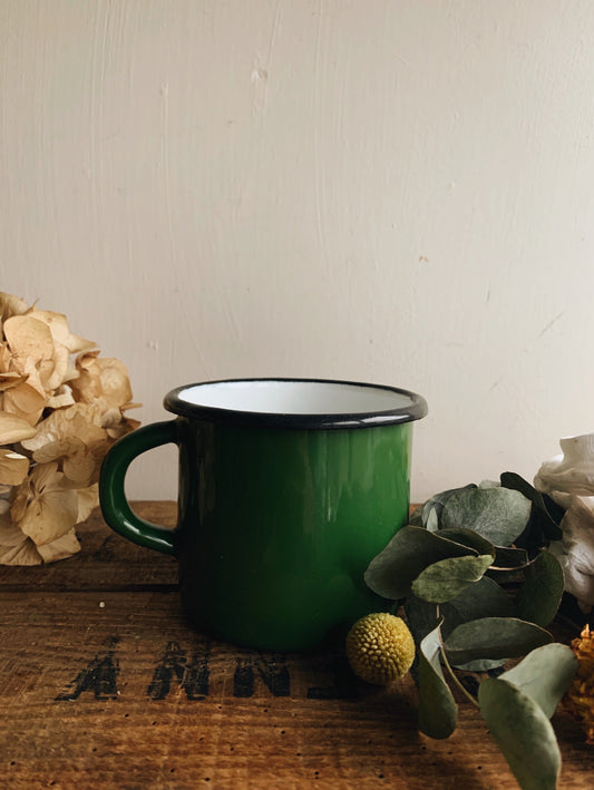 Green Enamel Mug