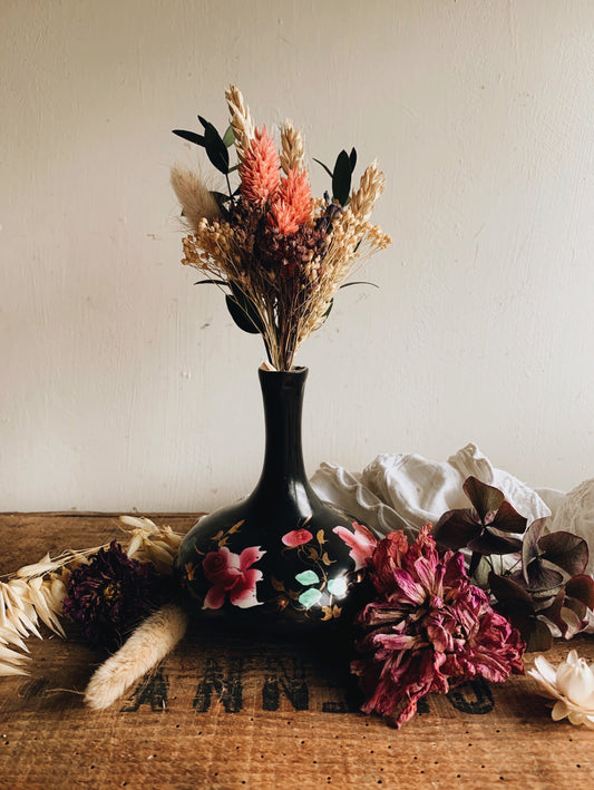Vintage Black Rose Vase