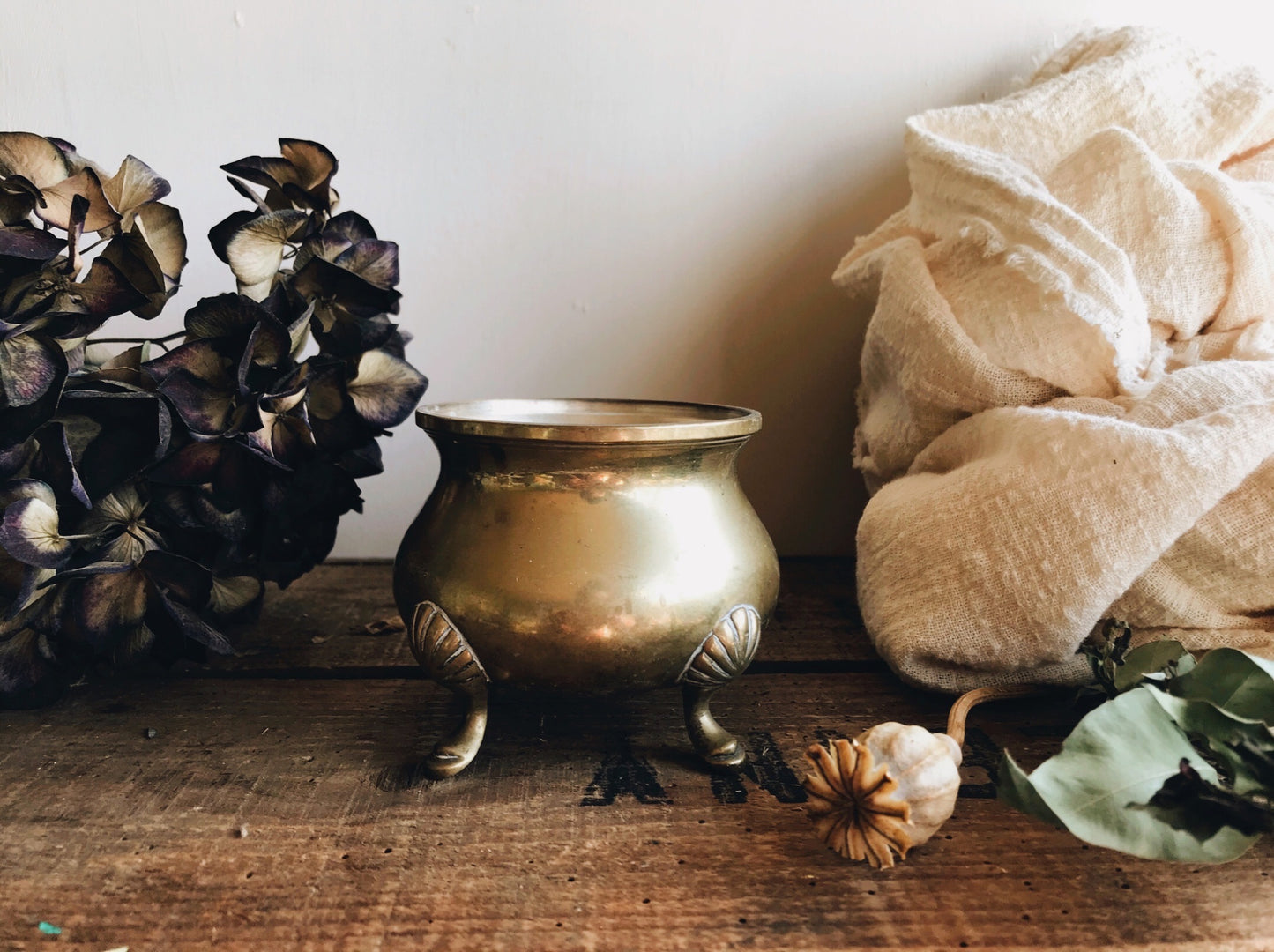 Antique Brass & Silver (plated) Sugar Bowl - Stone & Sage 