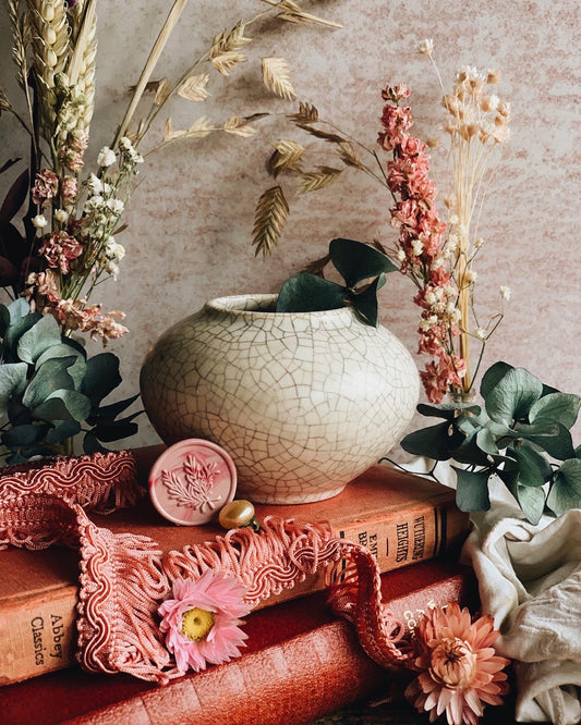 Rustic Crazed Crackle Glaze Small Vase