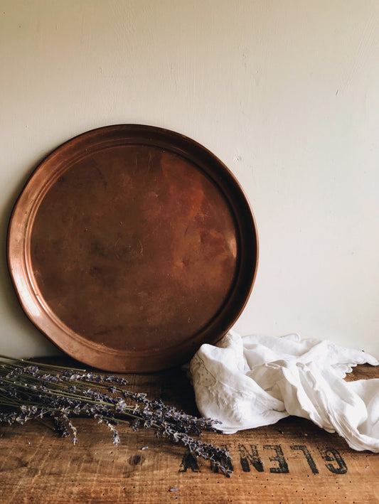 Vintage Rustic Copper Tray