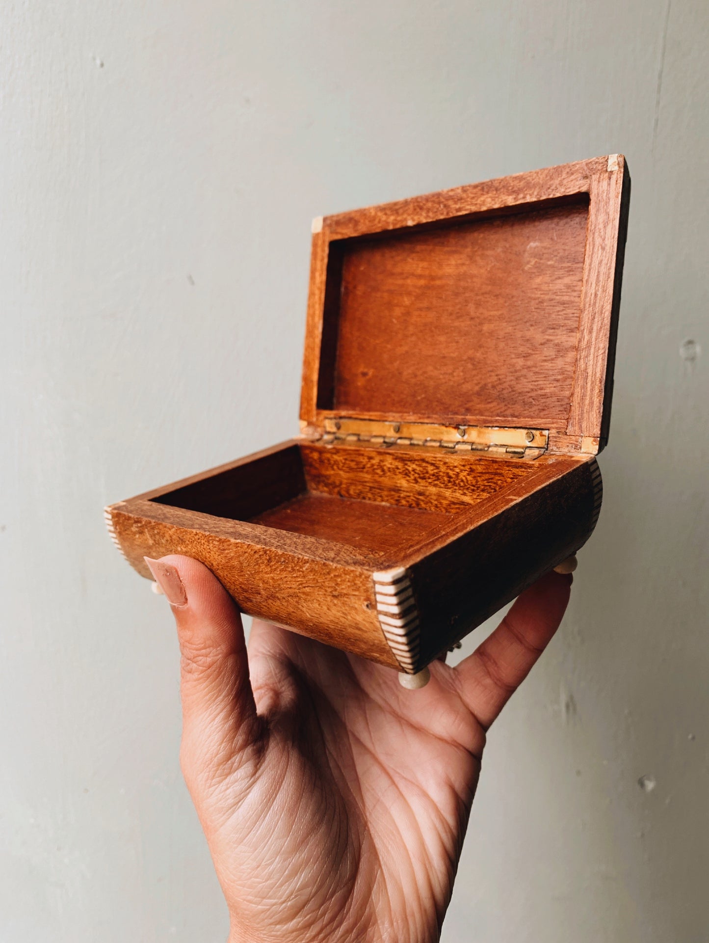 Vintage Mother of Pearl Wooden Box