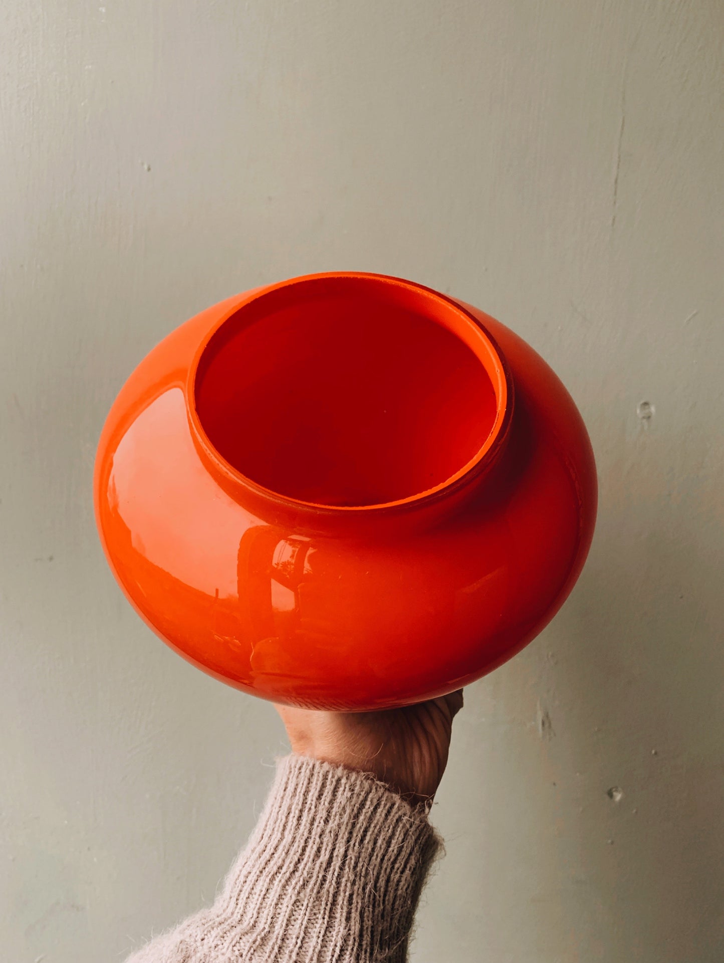 Retro Orange Glass Vase