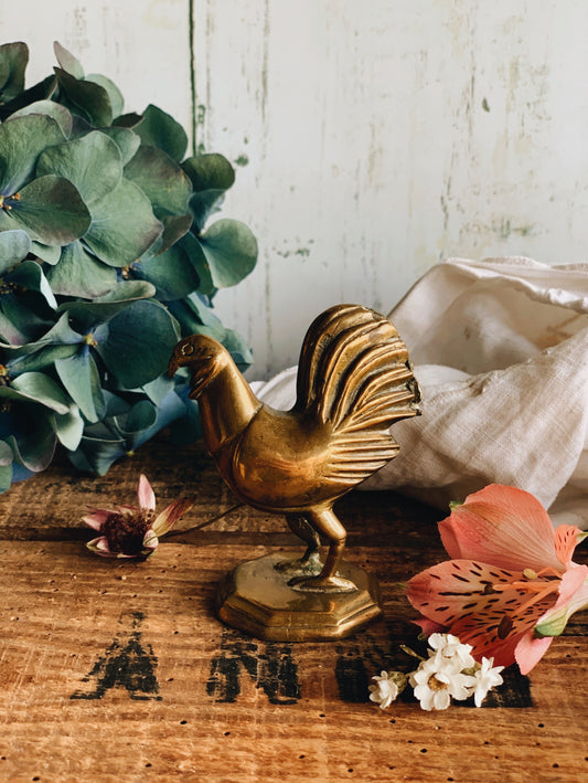 Vintage Brass Cockerel