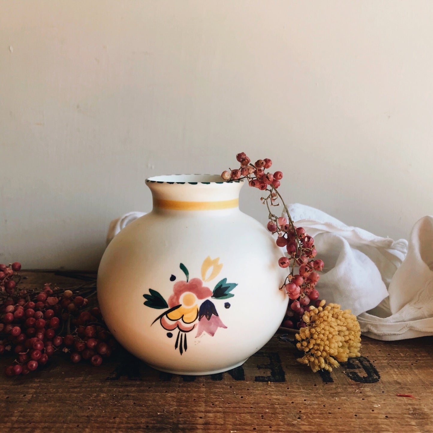 Vintage Floral Poole Ginger Jar