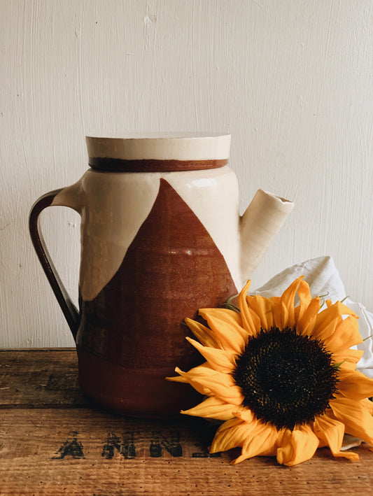 Vintage Hand~thrown Terracotta Teapot (UK SHIPPING ONLY)