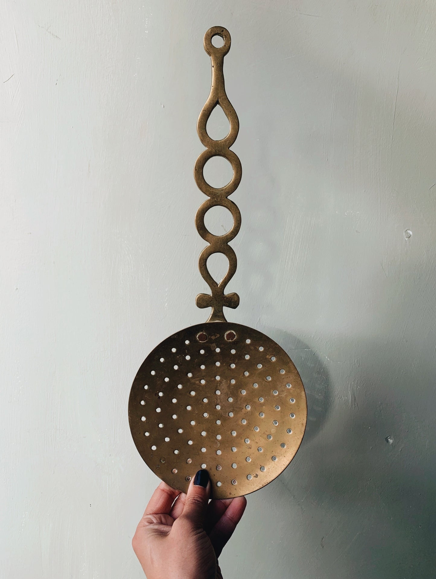 Large Antique Brass Ladle Spoon