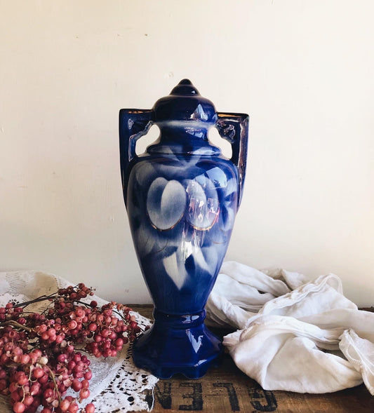 Vintage Decorative Blue Urn Ornament