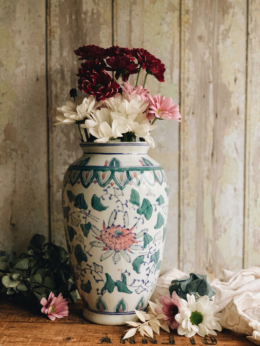 Vintage Floral Ming Vase