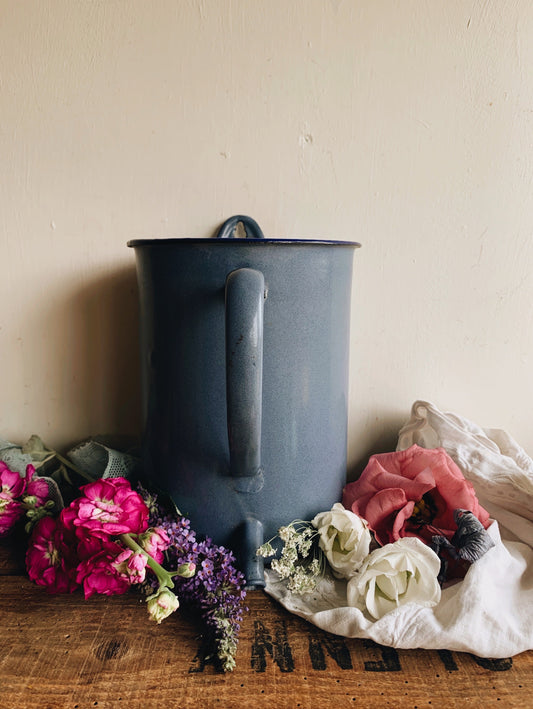 Vintage French Blue Enamel Measuring Jug