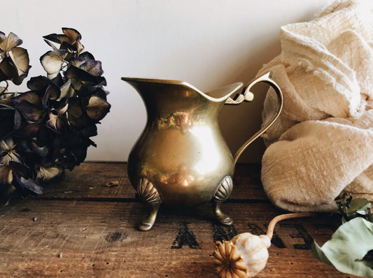 Antique Brass & Silver (plated) Milk Jug - Stone & Sage 