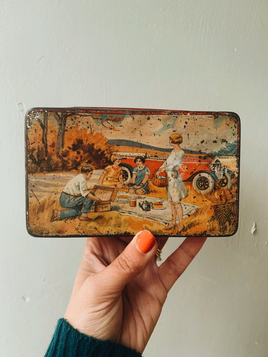 Vintage Narrative Tin ~ Picnic