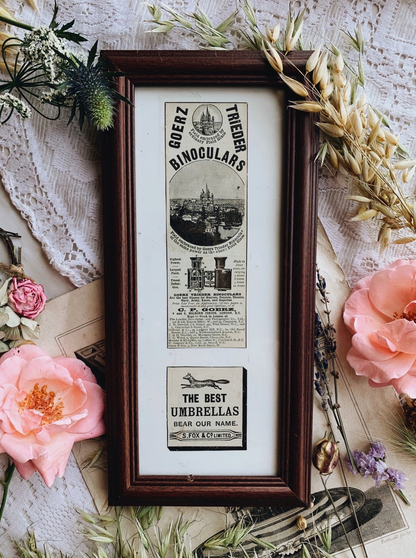 Antique Advertisement from Newspaper Framed