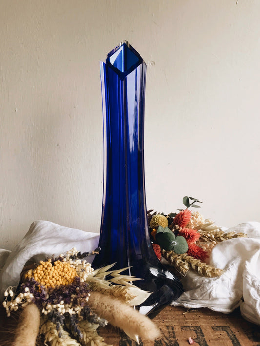 Large Cobalt Blue Art Deco Vase