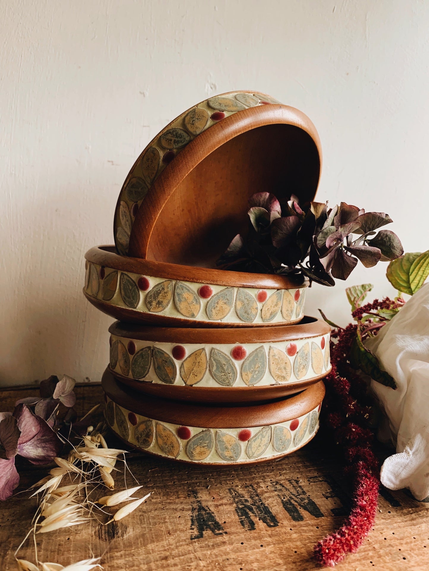 Rustic Decorative Wooden bowls (four available / sold separately)