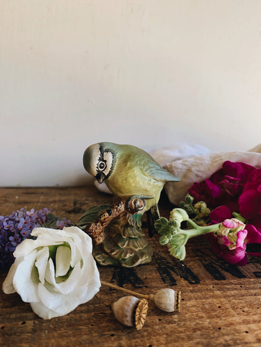 Vintage Beswick Blue Tit Bird Ornament