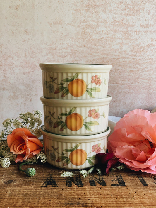 Vintage Cloverleaf Peaches & Cream Soufflé Dish (three available and sold separately)