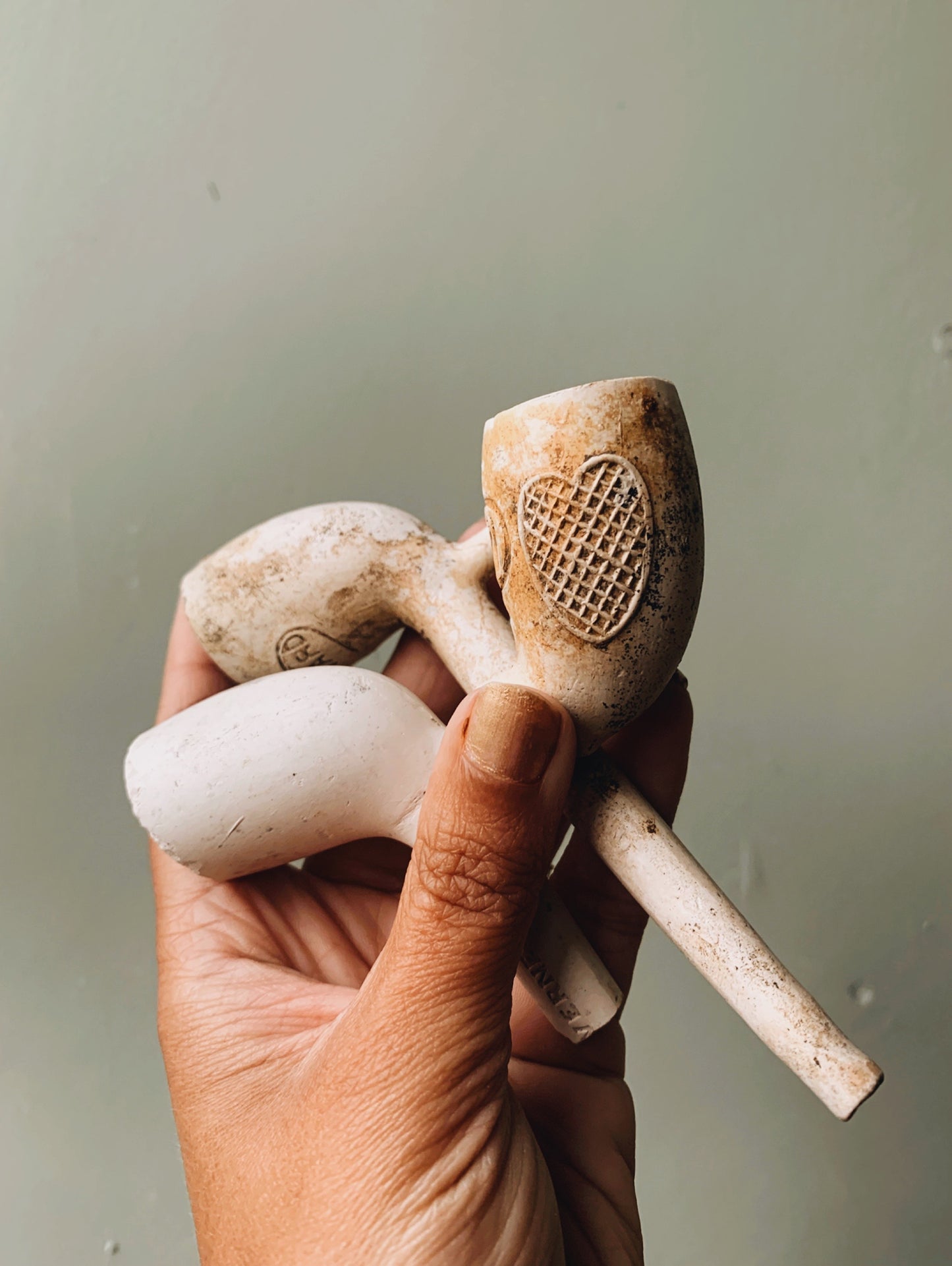 Three Antique Victorian Clay Pipes