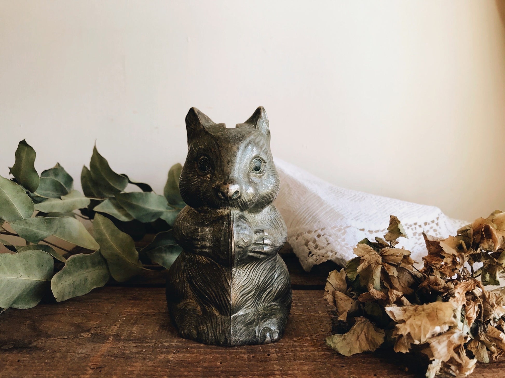 Antique Squirrel Money Pot - Stone & Sage 