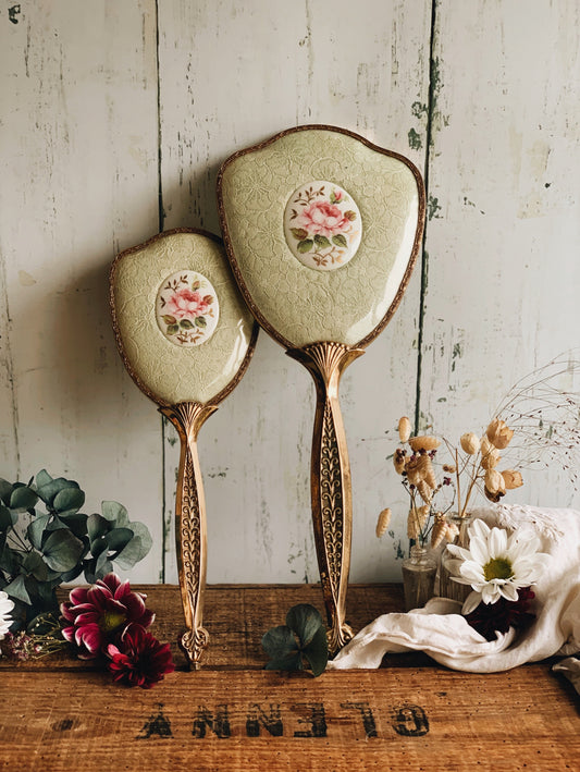 Vintage Vanity Set ~ brush & Mirror