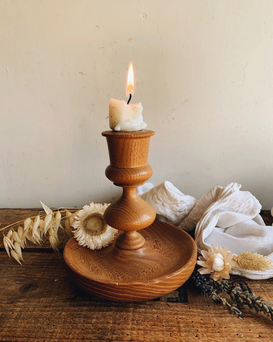 Rustic Wooden Candle Holder