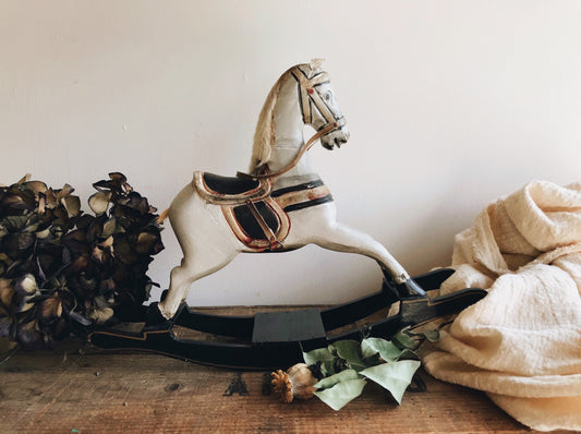 Antique Rocking Horse - Stone & Sage 