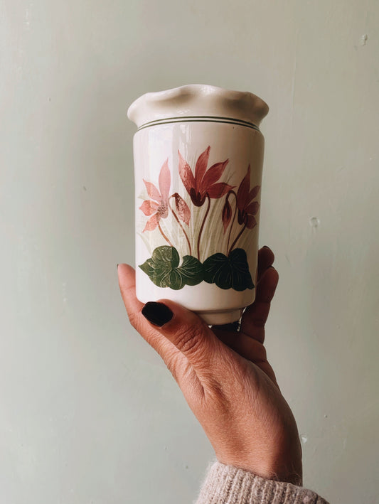 Rustic Hand~painted Floral Vase
