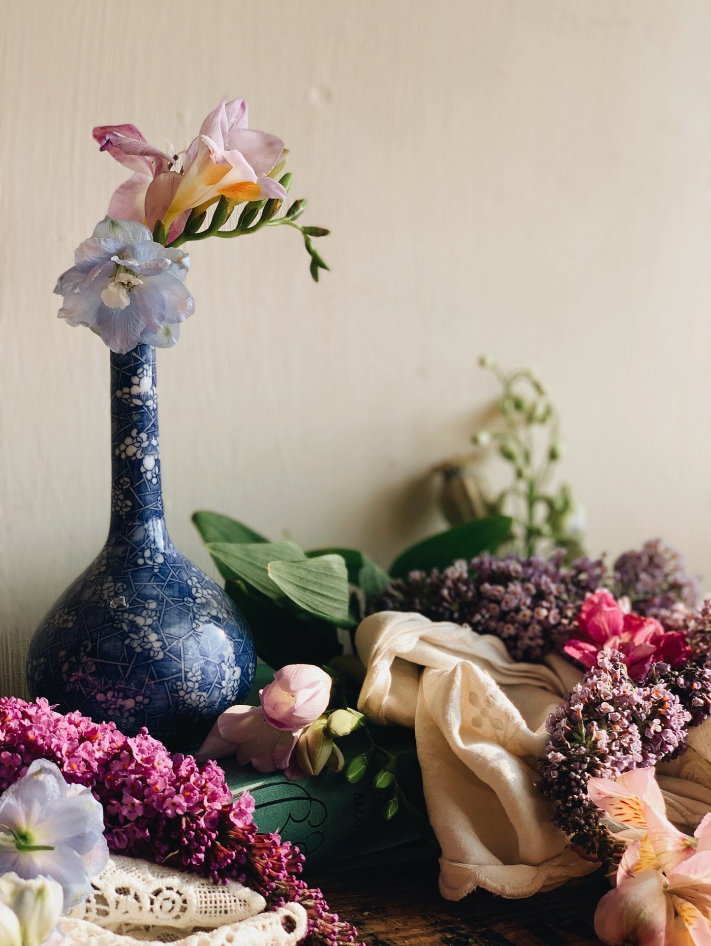 Antique Blue & White Oriental Vase