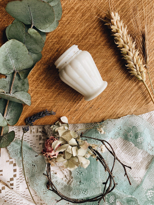 Antique Milk Glass Pot