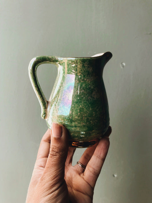 Vintage Green Speckle Jug - Stone & Sage 