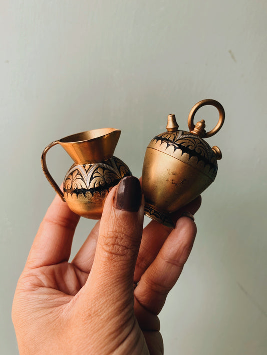 Two Rustic Decorative Ornament Jug / Pot