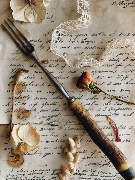 Large Antique Antler Meat Fork (UK shipping only)