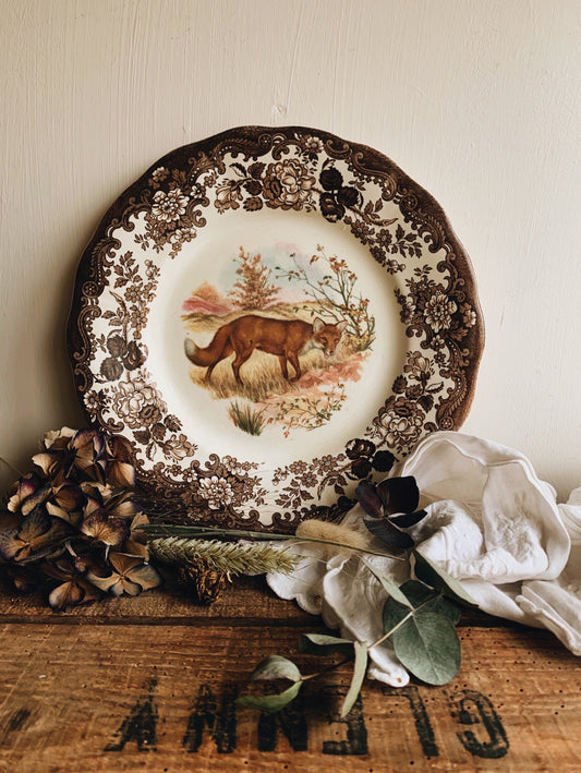 Vintage Royal Worcester Fox ~ game series plate