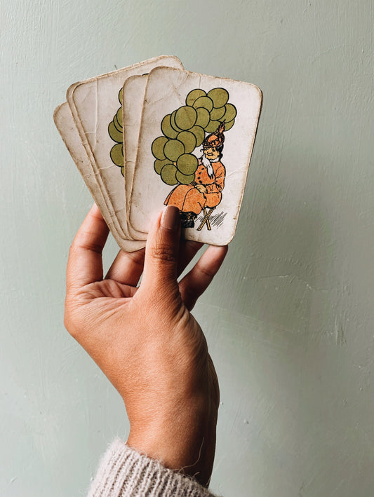 Sx Vintage Green Balloon Lady Snap Cards