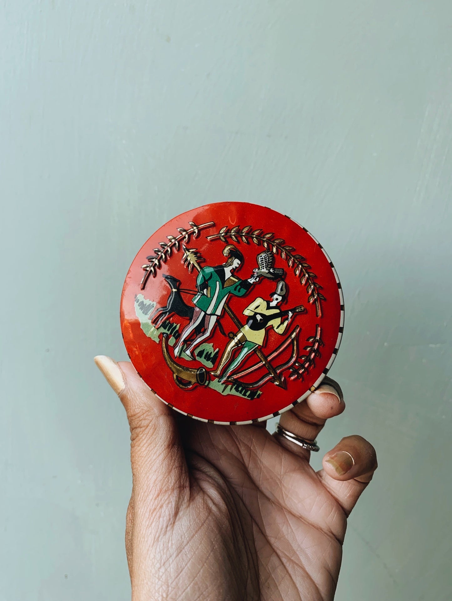 Vintage Red Narrative Tin